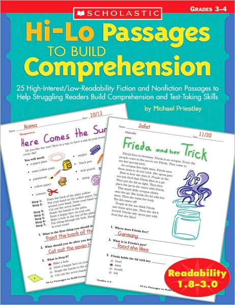 Hi-lo Passages to Build Reading Comprehension Skills: Grades 3-4 (Hi-lo Passages to Build Comprehension) - Michael Priestley - Books - Teaching Resources - 9780439548878 - February 1, 2005