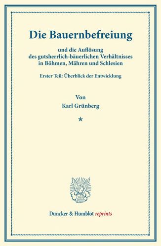 Cover for Grünberg · Die Bauernbefreiung (Book) (2013)