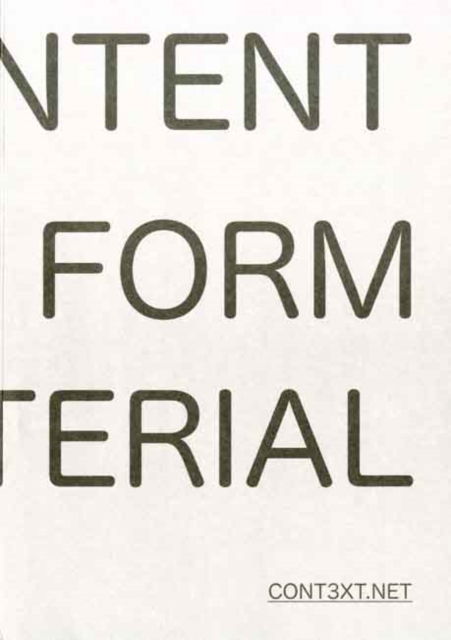 Cover for Sarah Cook · Content. Form. Im-material (Paperback Book) (2011)