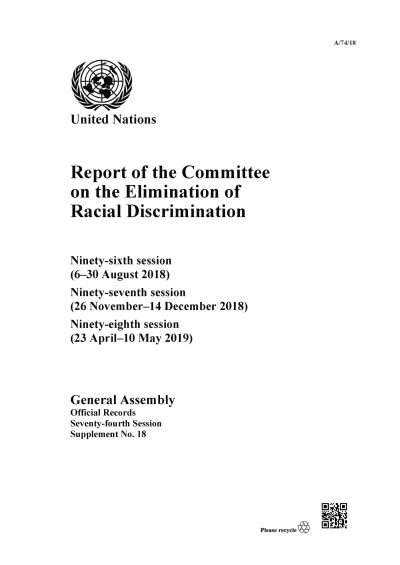 Cover for United Nations · Report of the Committee on the Elimination of Racial Discrimination (Bok) (2023)