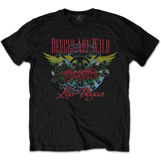 Aerosmith Unisex T-Shirt: Deuces Are Wild, Vegas - Aerosmith - Koopwaar -  - 5056368609879 - 