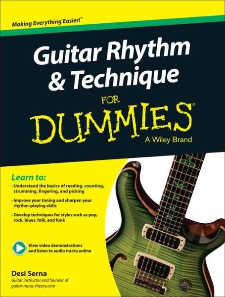 Cover for Desi Serna · Guitar Rhythm and Techniques For Dummies, Book + Online Video and Audio Instruction (Paperback Bog) (2015)