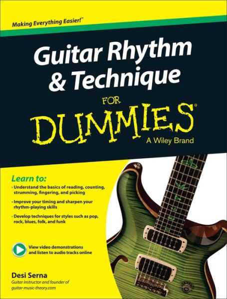 Cover for Desi Serna · Guitar Rhythm and Techniques For Dummies, Book + Online Video and Audio Instruction (Paperback Book) (2015)