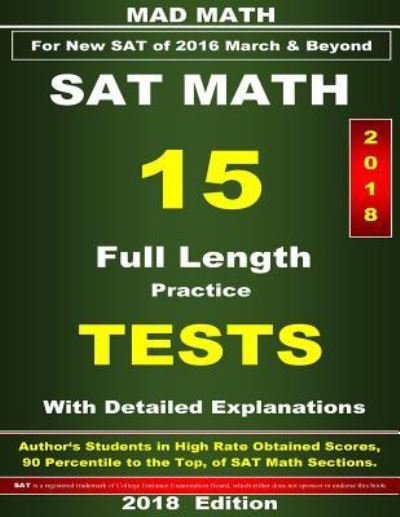 Cover for John Su · 2018 New SAT Math 15 Tests (Paperback Book) (2017)