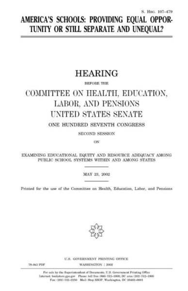 Cover for United States Congress · America's schools (Taschenbuch) (2018)