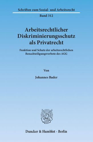 Cover for Bader · Arbeitsrechtlicher Diskriminierun (Book) (2012)