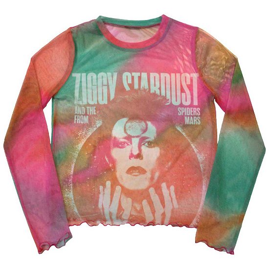 David Bowie Ladies Long Sleeve T-Shirt: Ziggy v2 (Mesh) - David Bowie - Merchandise -  - 5056737236880 - 