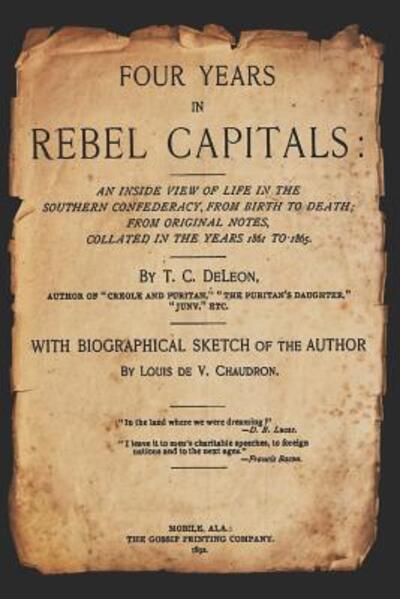 Cover for T C Deleon · Four Years in Rebel Capitals (Paperback Book) (2019)