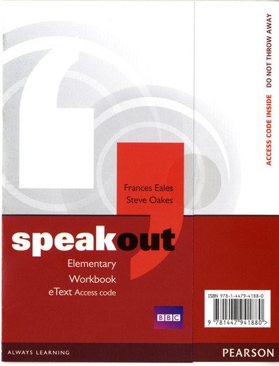 Cover for Frances Eales · Speakout Elementary Workbook eText Access Card - speakout (N/A) [Student edition] (2013)