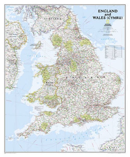 Cover for National Geographic Maps · England and Wales Classic, Laminated: Wall Maps Countries &amp; Regions (Kort) (2017)
