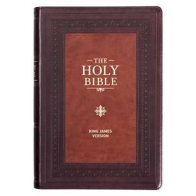 Cover for Christian Art Publishers · KJV Study Bible, Large Print Faux Leather Flexcover w/Thumb Index, King James Version Holy Bible, Burgundy / Toffee (Läderbok) (2022)