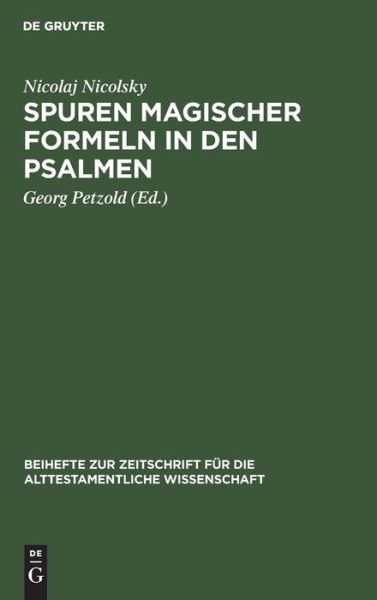 Cover for Nicolaj Nicolsky · Spuren magischer Formeln in den Psalmen (Book) (1927)