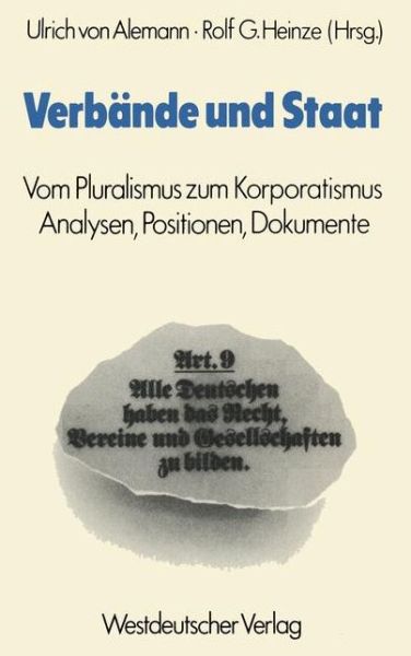 Cover for Ulrich Von Alemann · Verbande Und Staat (Paperback Book) [2. Aufl. 1981 edition] (1981)