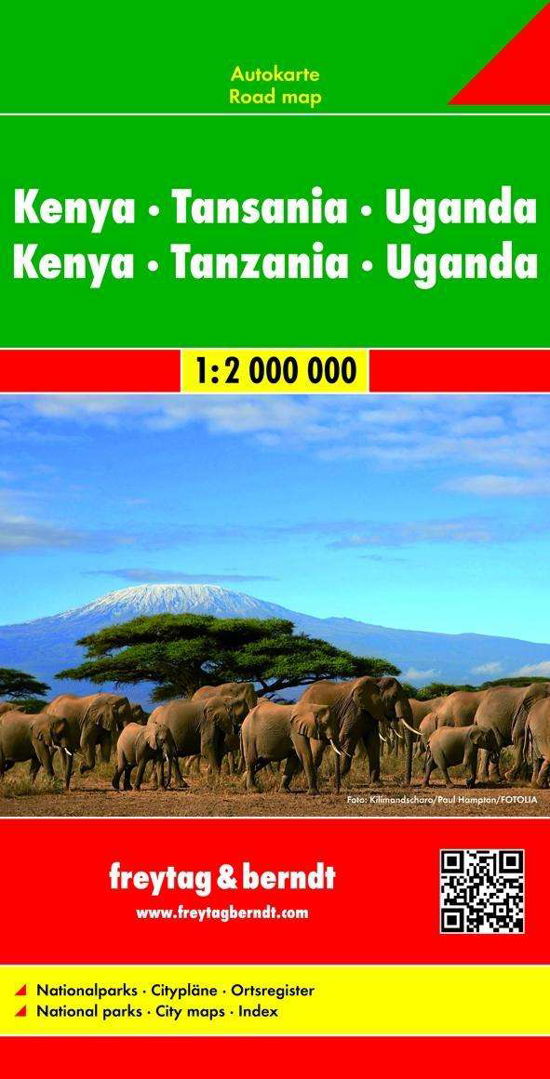 Kenya - Tanzania - Uganda - Rwanda Road Map 1:2 000 000 - Freytag & Berndt - Boeken - Freytag-Berndt - 9783707913880 - 1 september 2015