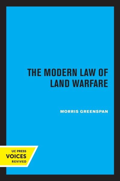 Cover for Morris Greenspan · The Modern Law of Land Warfare (Paperback Book) (2022)