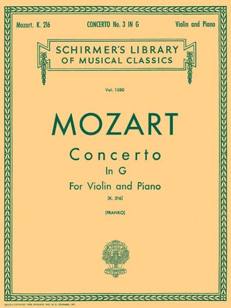 Cover for Concerto No. 3 in G, K.216 (Paperback Book) (1986)