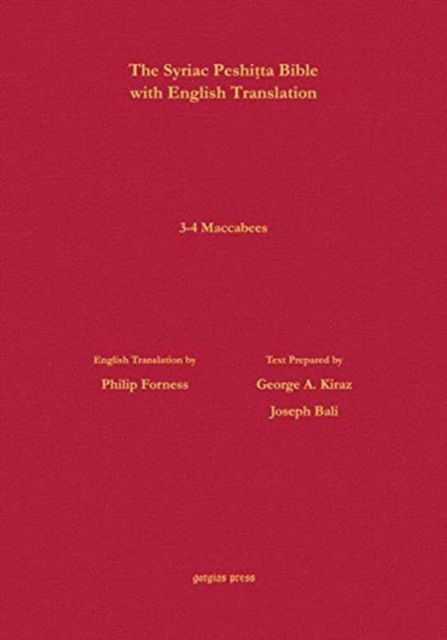 Cover for Philip Forness · 3-4 Maccabees According to the Syriac Peshitta Version with English Translation (Hardcover Book) (2025)