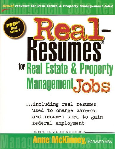 Cover for Anne Mckinney · Real-resumes for Real Estate and Property Management Jobs (Pocketbok) (2012)