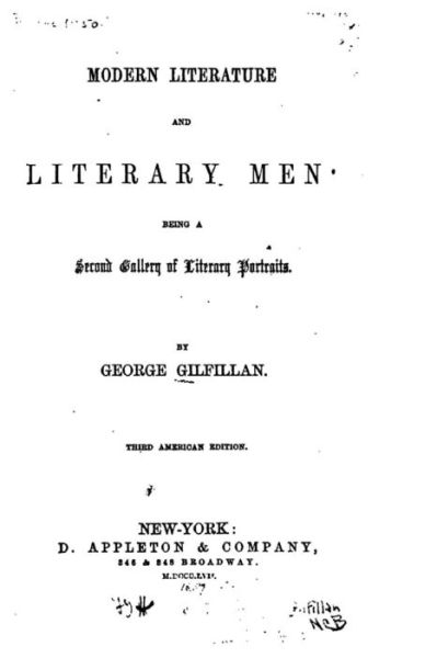 Cover for George Gilfillan · Modern Literature and Literary Men, Being a Second Gallery of Literary Portraits (Paperback Book) (2016)