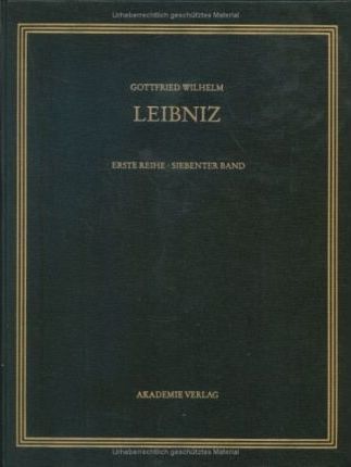 Cover for Gottfried Wilhelm Leibniz · Saemtliche Schriften Und Briefe (Hardcover Book) (1992)