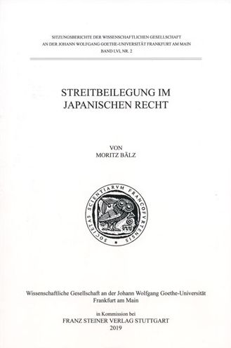 Cover for Bälz · Streitbeilegung im Japanischen Rec (Book) (2019)