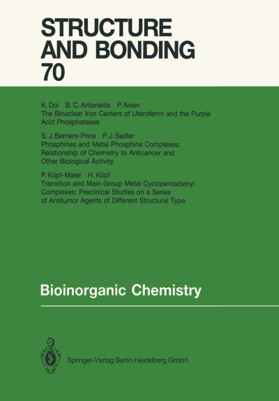 Cover for P Aisen · Bioinorganic Chemistry - Structure and Bonding (Paperback Book) [Softcover reprint of the original 1st ed. 1988 edition] (2013)