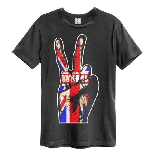 The Who Union Jack Hand Amplified Vintage Charcoal Large T Shirt - The Who - Merchandise - AMPLIFIED - 5054488387882 - May 5, 2022