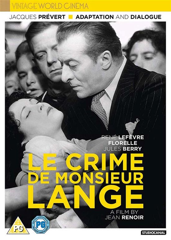 Cover for Jean Renoir · Le Crime De Monsieur Lange (DVD) (2018)