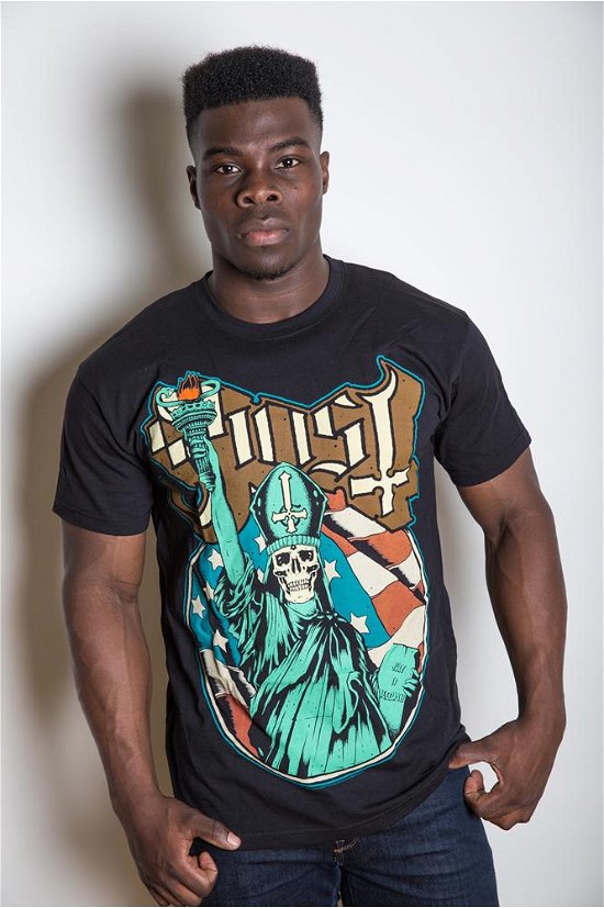 Ghost Unisex T-Shirt: Statue of Liberty - Ghost - Merchandise - Global - Apparel - 5055295364882 - 