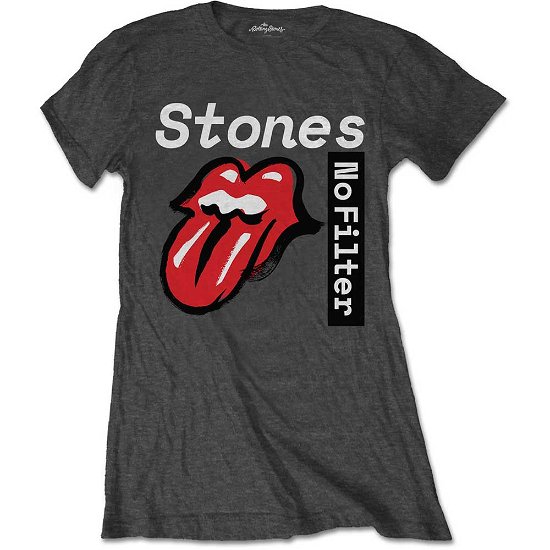 Cover for The Rolling Stones · The Rolling Stones Ladies T-Shirt: No Filter Text (T-shirt) [size S] [Grey - Ladies edition]