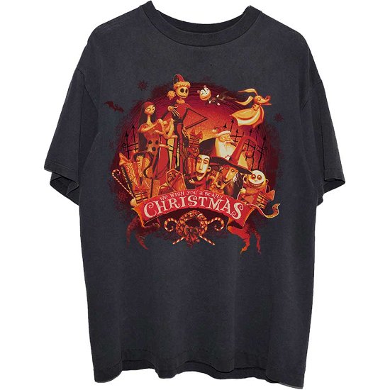 The Nightmare Before Christmas Unisex T-Shirt: We Wish You A Scary Christmas - Nightmare Before Christmas - The - Merchandise -  - 5056561037882 - 