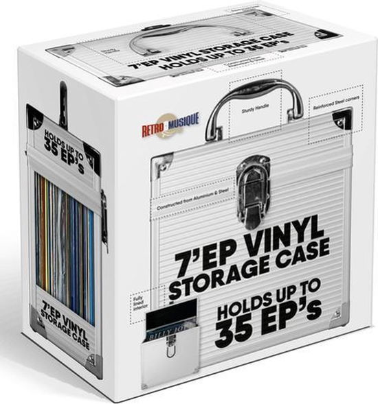 Cover for Music Protection · 7 Inch Aluminium Vinyl Storage Case for 35 Singles - Silver - Retro Musique (ACCESSORY)