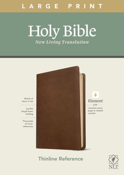 NLT Large Print Thinline Reference Bible, Filament Enabled Edition (Red Letter, LeatherLike, Rustic Brown) - Tyndale - Books - Tyndale House Publishers - 9781496444882 - June 4, 2024