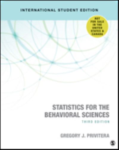 Cover for Gregory J. Privitera · Statistics for the Behavioral Sciences (Paperback Book) [3 Revised edition] (2017)