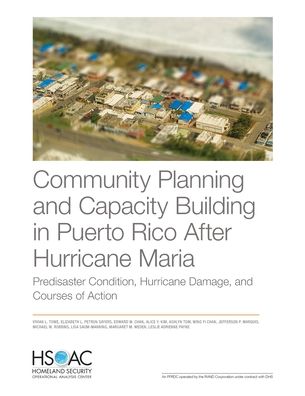 Cover for Vivian L Towe · Community Planning and Capacity Building in Puerto Rico After Hurricane Maria: Predisaster Conditions, Hurricane Damage, and Courses of Action (Paperback Bog) (2020)