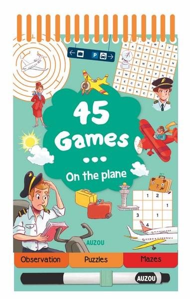 Cover for Auzou Publishing · 45 Games on the Plane (Pocketbok) (2018)