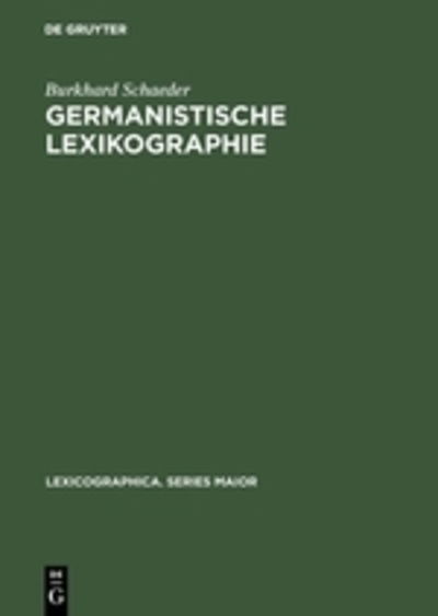 Cover for Burkhard Schaeder · Germanistische Lexikographie (Book) (1987)