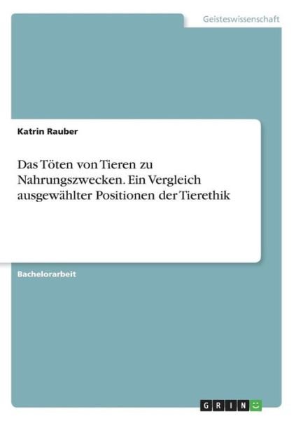 Cover for Rauber · Das Töten von Tieren zu Nahrungs (Book)