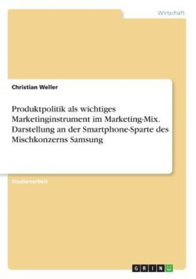 Cover for Weller · Produktpolitik als wichtiges Mar (Book)