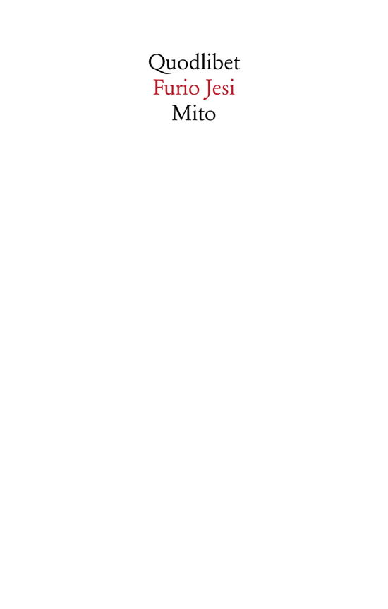 Cover for Furio Jesi · Mito. Nuova Ediz. (Buch)