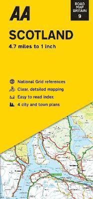 AA Road Map Britain: AA Road Map Britain 9: Scotland - Aa - Kirjat - AA Publishing - 9780749582883 - torstai 3. maaliskuuta 2022