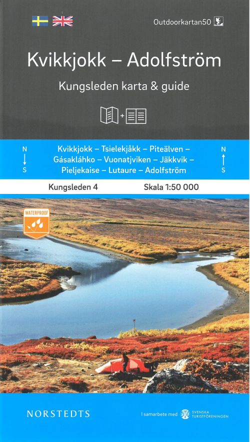 Cover for Outdoorkartan Kungsleden · Kungsleden 4 : Kvikkjokk-Adolfström 1:50 000. Karta &amp; guide (Book) (2019)