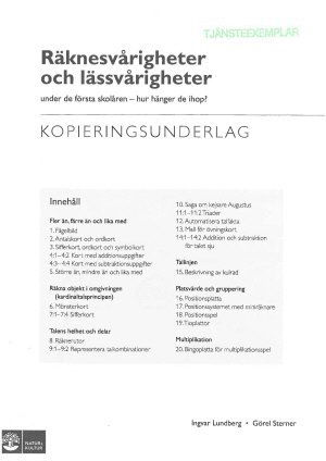 Cover for Görel Sterner · Räknesvårigheter och lässvårigheter under de första skolåren : Hur hänger det ihop (Book) (2016)