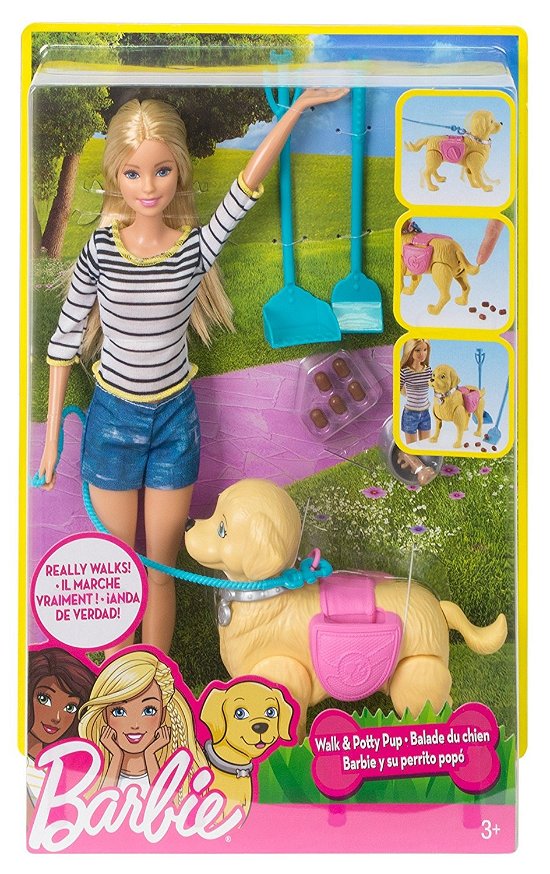 Mattel - Barbie Wandelen N Trainen Puppy - Mattel - Merchandise - Barbie - 0887961382884 - 