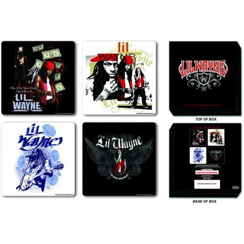 Lil Wayne: Mixed Designs (Set 4 Coasters) - Rock Off - Marchandise - Unlicensed - 5055295315884 - 