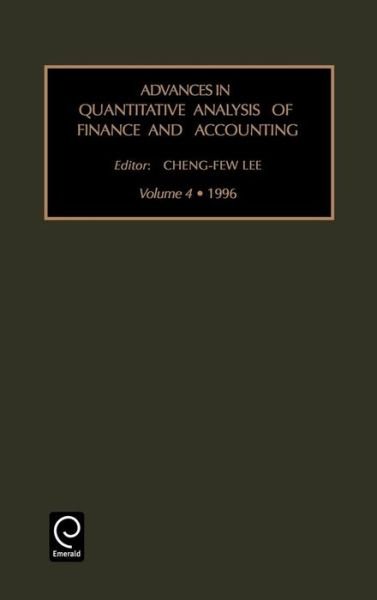 Cover for Lee · Advances in quantitative analysis of finance and accounting - Advances in Quantitative Analysis of Finance and Accounting (Hardcover bog) (1996)