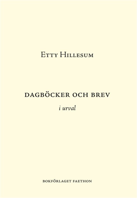 Cover for Etty Hillesum · Dagböcker och brev i urval (Buch) (2018)