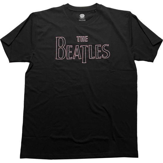 The Beatles Unisex T-Shirt: Drop T Embroidered (Embellished) - The Beatles - Produtos -  - 5056561052885 - 