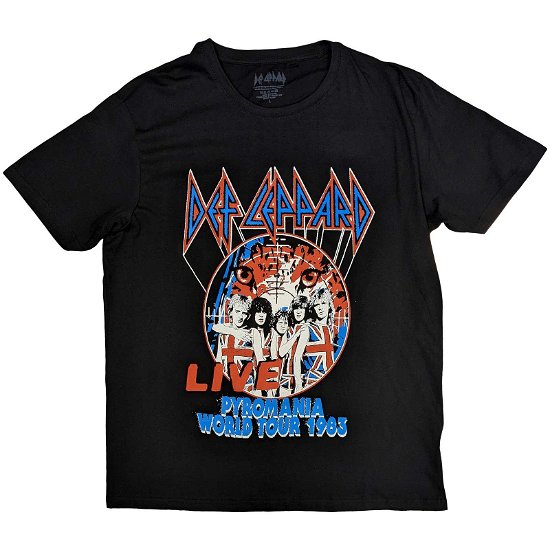 Def Leppard Unisex T-Shirt: Pyro World Tour - Def Leppard - Koopwaar -  - 5056561094885 - 