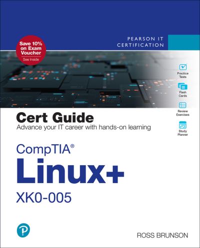 Cover for Ross Brunson · CompTIA Linux+ XK0-005 Cert Guide - Certification Guide (Paperback Book) (2024)